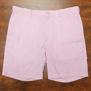 Peter Millar Featherweight Pink Seersucker Golfcore Resortwear Shorts Mens 36